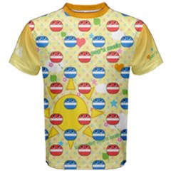 Pop n Music Yellow Cotton Men s Cotton Tee by concon