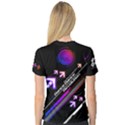 DDR Rainbow Dark Women s V-Neck Sport Mesh Tee View2