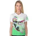 DDR Rinon Women V-Neck Sport Mesh Tee View1