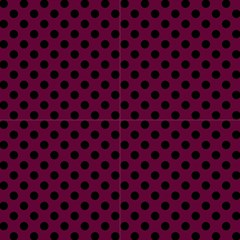 Polka Dots Black On Boysenberry Purple Fabric by FashionBoulevard