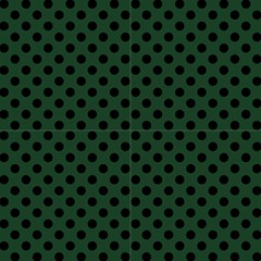 Polka Dots Black On Eden Green Fabric by FashionBoulevard