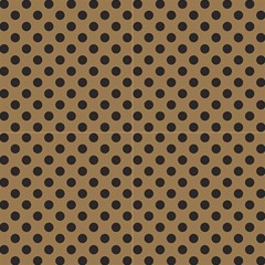Polka Dots Black On Tortilla Brown Fabric by FashionBoulevard