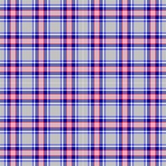 Tartan, Pink-blue Plaid, Decorative Pattern by FloraaplusDesign