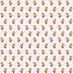 Yellow Tulips And Polka Dot by FloraaplusDesign