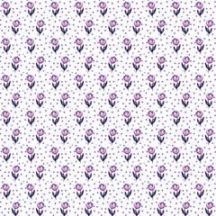 Pink Tulips And Polka Dot by FloraaplusDesign