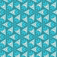 Aqua Blue Abstract Decorative Pattern  by FloraaplusDesign