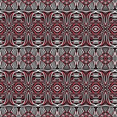 Black White And Red Ethnic Ornament by FloraaplusDesign