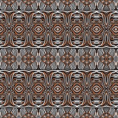 Black White And Brown Ethnic Ornament by FloraaplusDesign