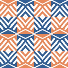 Blue Orange Aztec, Traditional Tribal Ornament by FloraaplusDesign