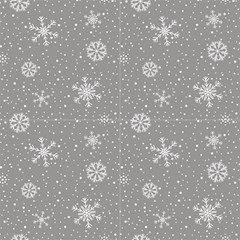 Snowflakes On A Gray Background  by FloraaplusDesign