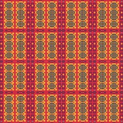 Shapes In Retro Colors2  Fabric by LalyLauraFLM