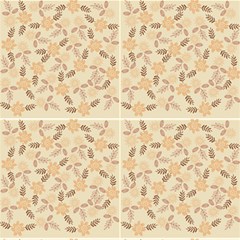 Beige & Brown Floral Fabric1 by Aldona19