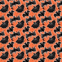Orange And Black Medieval Bats by LeFaeRougeDesigns