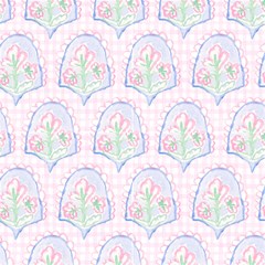 Gingham Floral Fabric by adorned