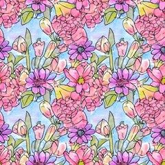 Floral Watercolor Flowers by GardenOfOphir