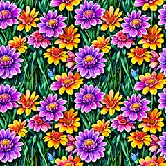 Vintage Botanic Garden Flowers Summer Fabric by GardenOfOphir