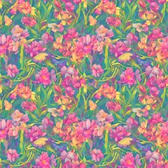 Floral Watercolor Fabric by GardenOfOphir
