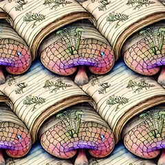 Mushroom Cottagecore Design Fabric by GardenOfOphir