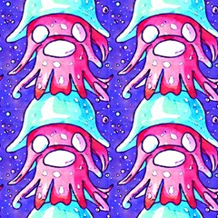 Abstract Gnome Mushroom Design Fabric by GardenOfOphir