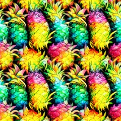 Neon Ombre Abstract Pineapple by GardenOfOphir