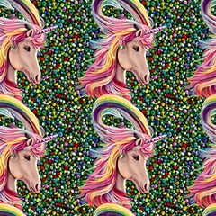 Adorable Unicorn Rainbow Animal Pattern by GardenOfOphir