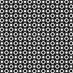 Mazipoodles Black And White Donuts Fabric by Mazipoodles