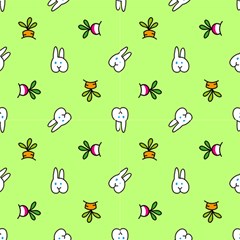 Bunnies And Veggies - Green by idjy