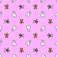 Bunnies And Veggies - Pink by idjy