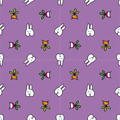Bunnies And Veggies - Purple by idjy