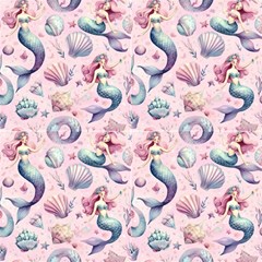 Pink Mermaid Fabric by Floralstarz0001