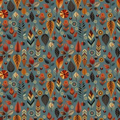 Autumn Leaves Fabric by DinkovaArt