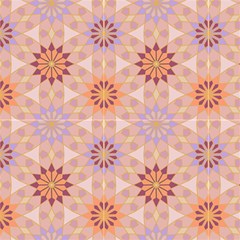 Floral Mandalas In Hexagon Fabric by DinkovaArt