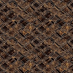 Brown Tile Fabric by DinkovaArt