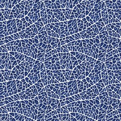 Blue Cells Fabric by DinkovaArt