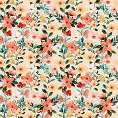 Orange Flowers 2 Fabric by DinkovaArt