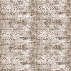 Beige Word And Letters Fabric by DinkovaArt