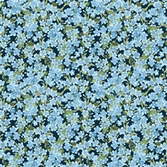 Blue Garden 2 Fabric by DinkovaArt