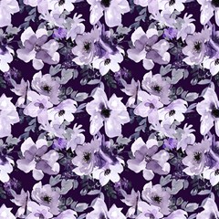 Purple Roses 04 Fabric by DinkovaArt